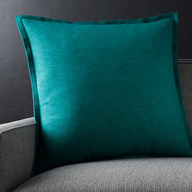 Linden Peacock Blue 23" Pillow with FeatherDown Insert Crate and Barrel