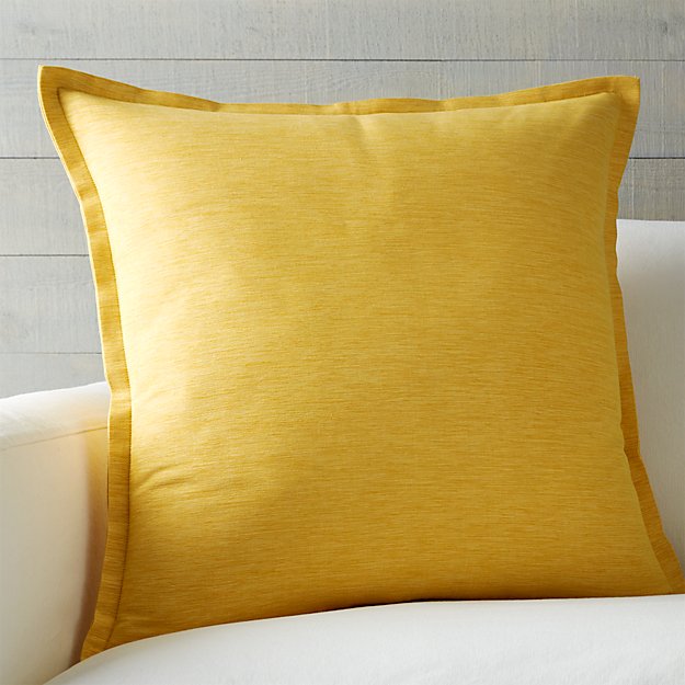 Linden Saffron Yellow 23" Pillow with FeatherDown Insert Crate and