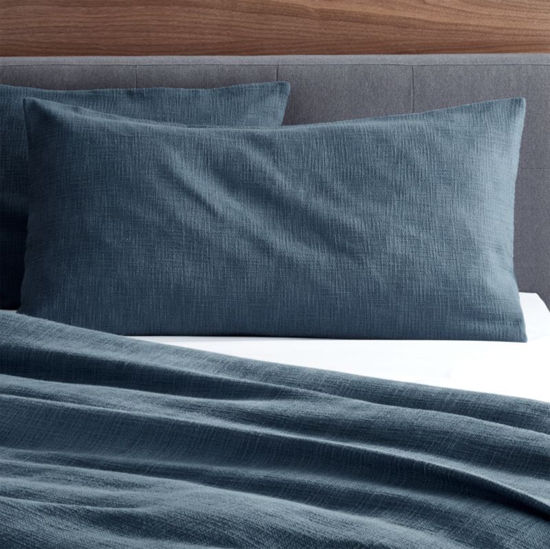 Lindstrom Blue King Sham + Reviews Crate and Barrel