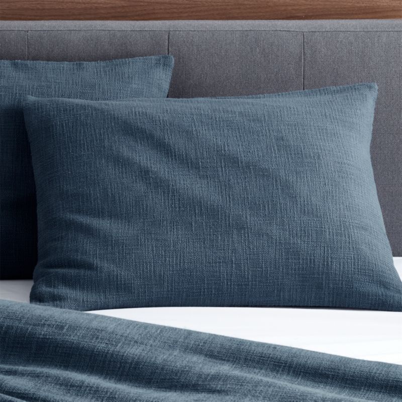 Lindstrom Blue Standard Sham + Reviews Crate and Barrel