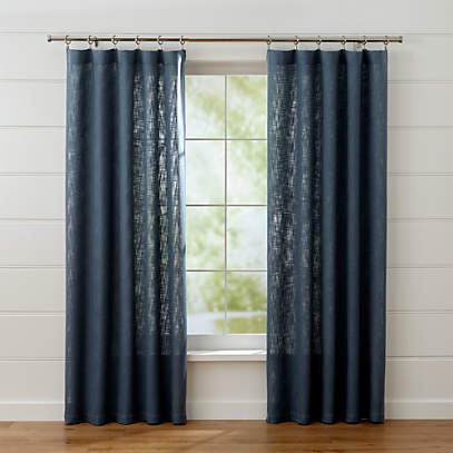 Linstrom Navy Blue Curtain Panels Crate And Barrel