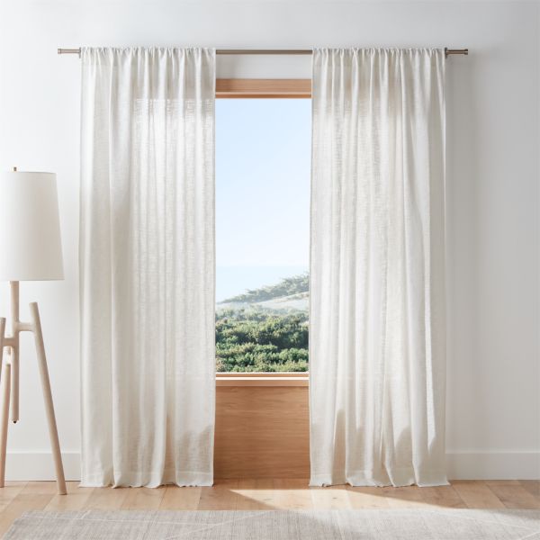 Lindstrom Ivory Organic Cotton Sheer Window Curtain Panel 52