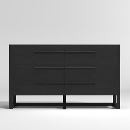 Linea Black 6 Drawer Dresser Crate And Barrel Canada