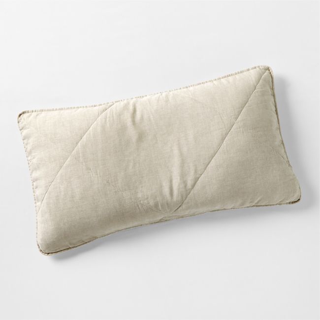 European Linen Warm Natural King Quilted Pillow Sham