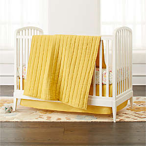 grey and yellow crib bedding