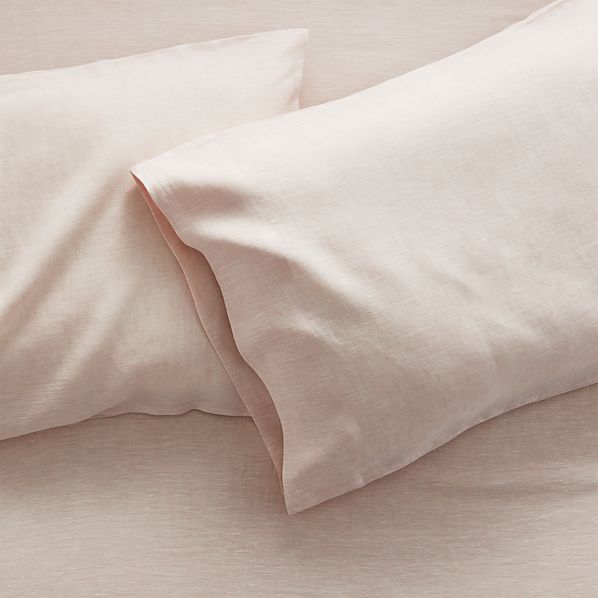 Linen Blush King Pillowcases Set Of 2 Reviews Crate And Barrel