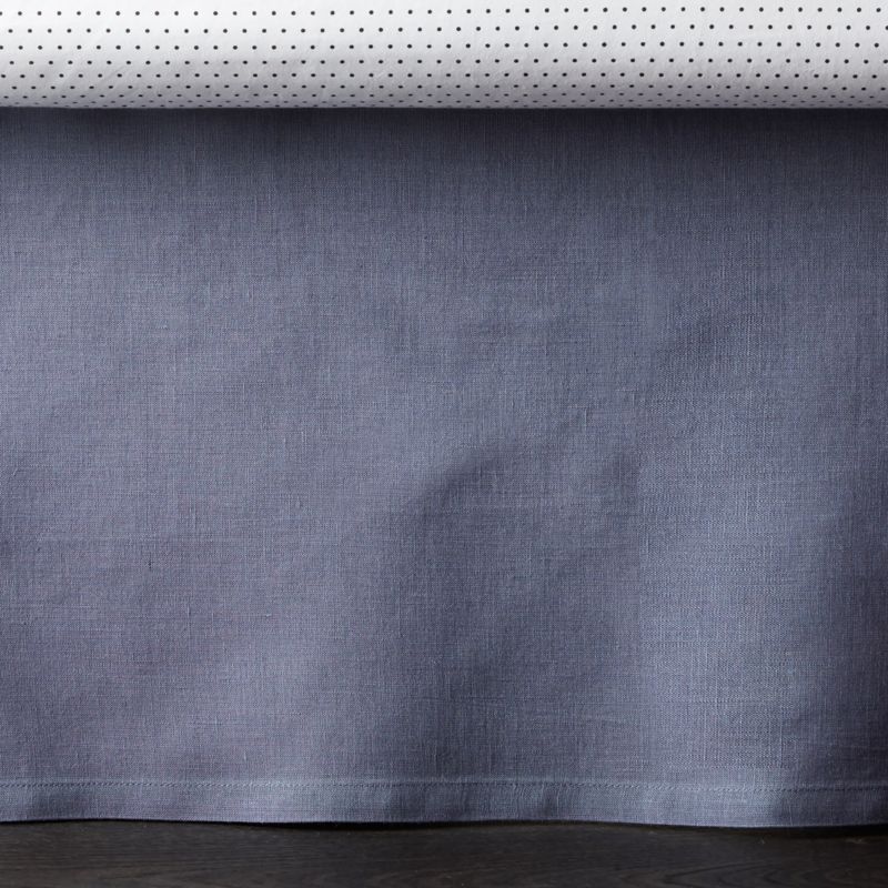 Linen Dark Blue Crib Skirt Reviews Crate And Barrel
