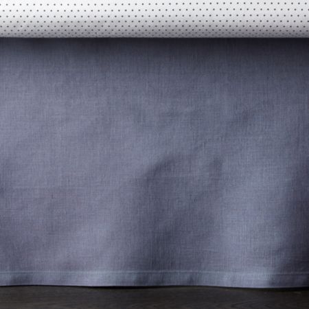 Linen Dark Blue Crib Skirt Reviews Crate And Barrel Canada