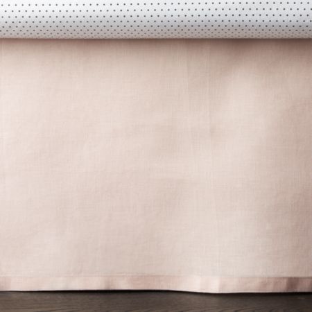 Linen Light Pink Crib Skirt Reviews Crate And Barrel