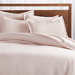 Linen Pinstripe Blush Duvet Covers And Pillow Shams Crate And Barrel