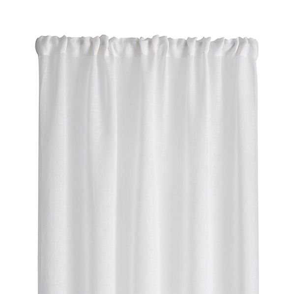 Linen Sheer 52 X96 White Curtain Panel Reviews Crate And Barrel Linen Sheer 52 X96 White Curtain Panel