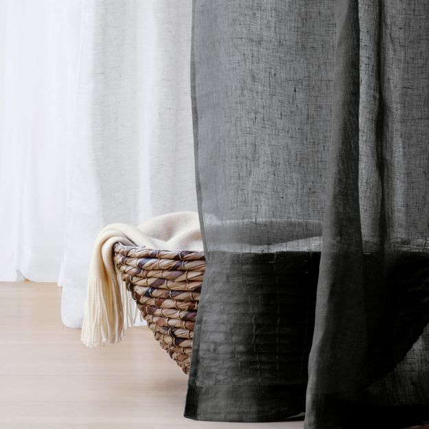 White Linen Sheer 52"x108" Curtain Panel Crate and Barrel