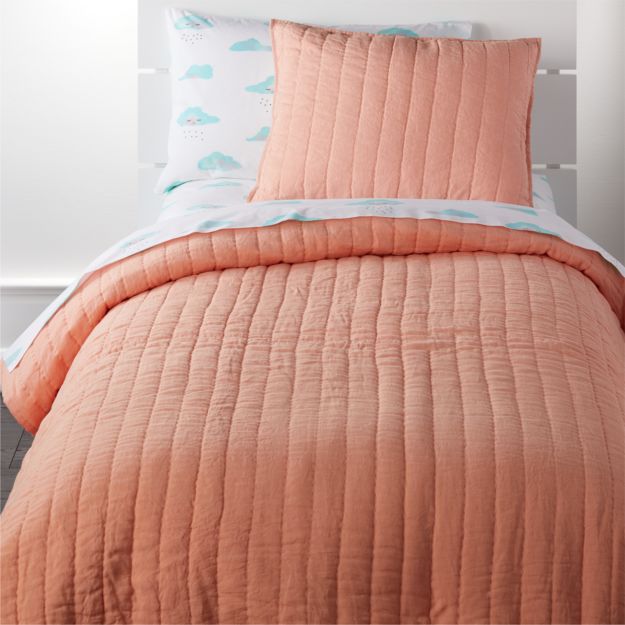 Linen Pink Quilt | Crate and Barrel