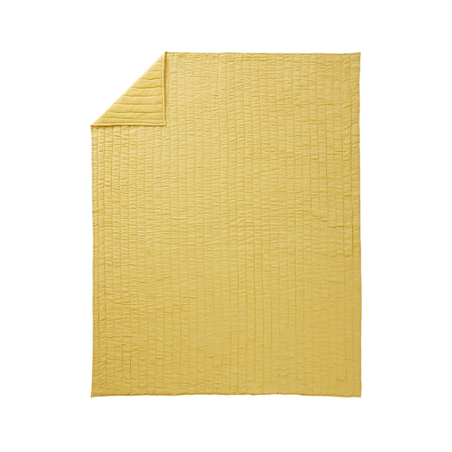 Linen Yellow Twin Quilt + Reviews Crate and Barrel