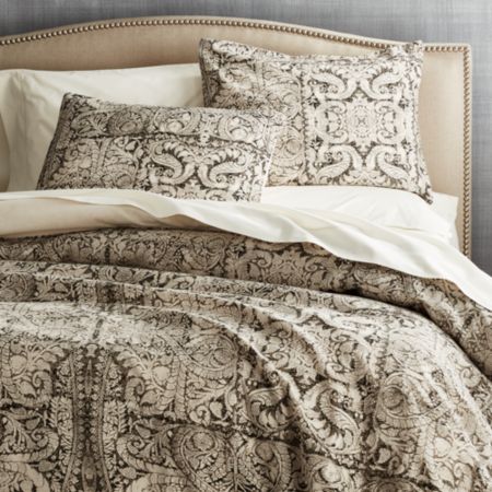 Linley Charcoal Damask Print Duvet Covers And Pillow Shams Crate