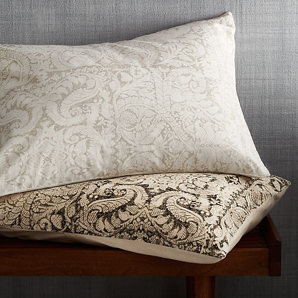 Linley Charcoal Damask Print Duvet Covers And Pillow Shams Crate