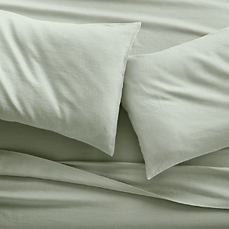 Lino II Sage Green Linen Sheets and Pillow Cases