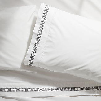Lior Organic Grey Embroidered Sheet Sets