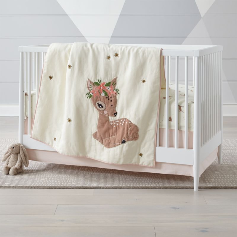 girl deer crib bedding