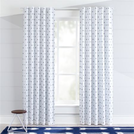 Little Prints Blue Triangle Blackout Curtains Crate And Barrel