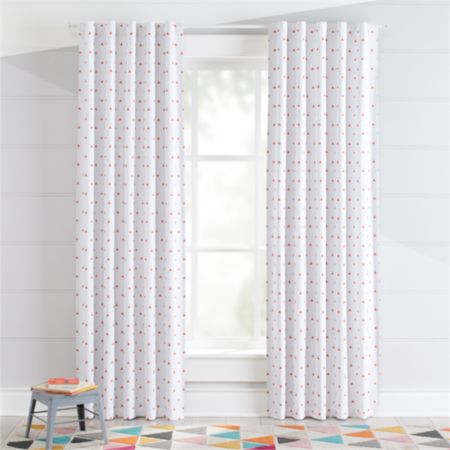 Little Prints Orange Triangle Blackout Curtains Crate And Barrel