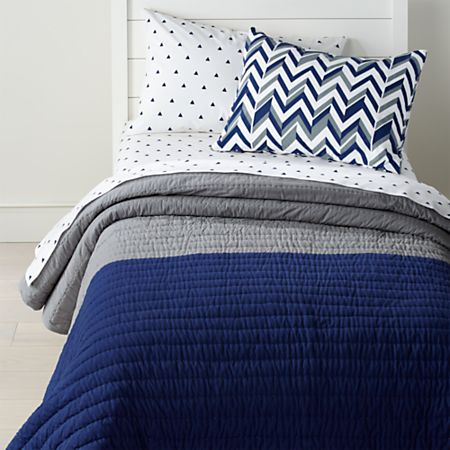 Little Prints Blue Full Queen Quilt Reviews Crate And Barrel