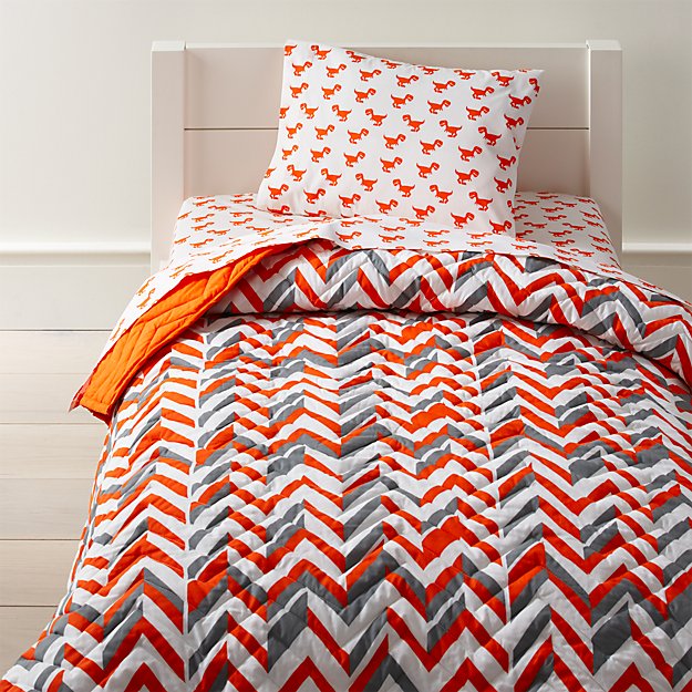 Little Prints Orange Zig Zag Baby Quilt Reviews Crate And Barrel