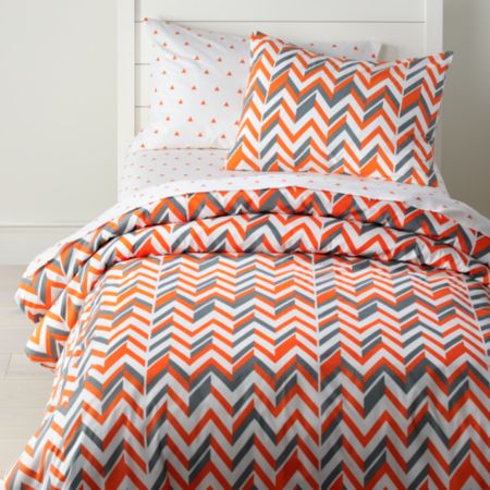 Little Prints Orange Full Queen Zig Zag Duvet Cover Reviews