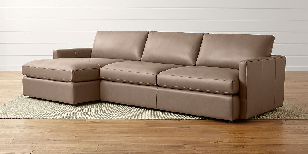 Sectional Sofas: Leather and Fabric | Crate and Barrel - Lounge II Leather Sectional Sofas