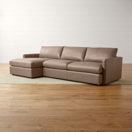 Lounge Ii Leather 2 Piece Left Arm Chaise Sectional Sofa