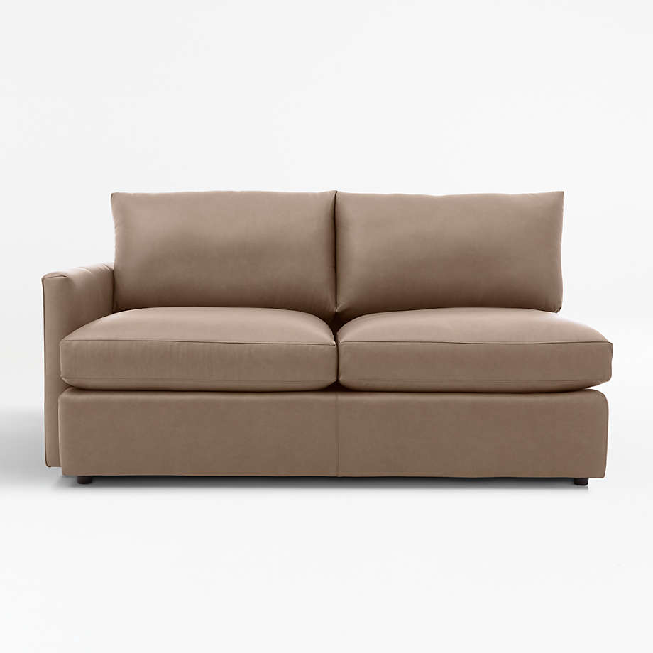 Lounge II Leather Left Arm Apartment Sofa Crate and Barrel