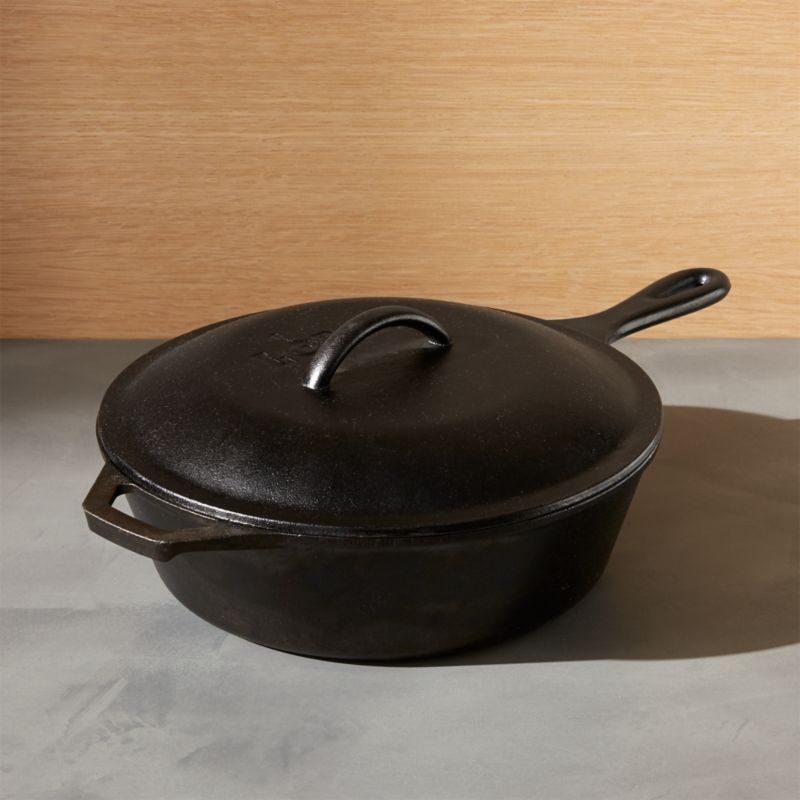 cast iron saute pan with lid