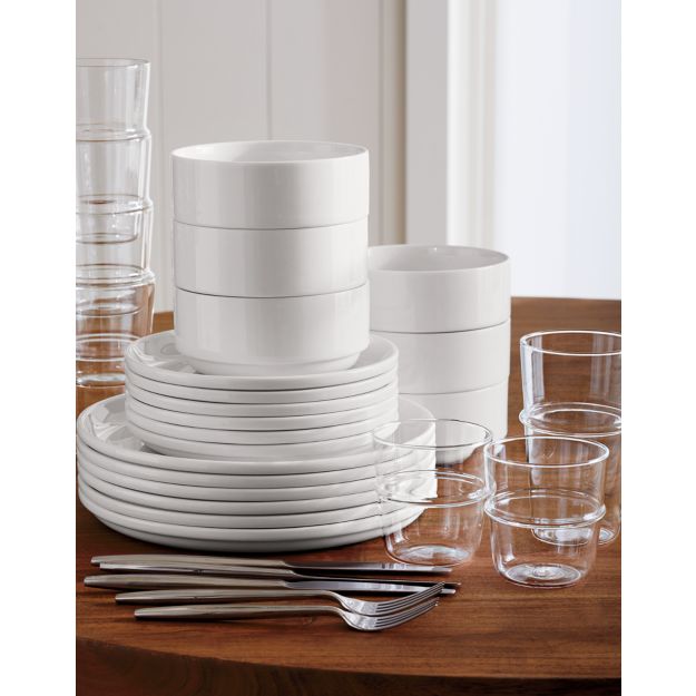 Set of 8 Logan Stacking Dinner Plates + Reviews Crate and Barrel