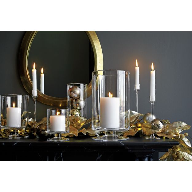 London Large Clear Hurricane Candle Holder Crate and Barrel