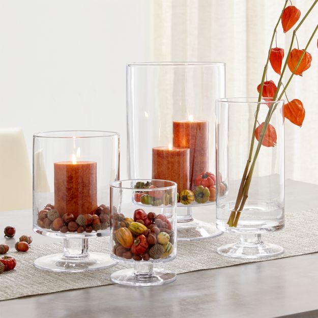 London Glass Hurricane Candle Holders | Crate and Barrel