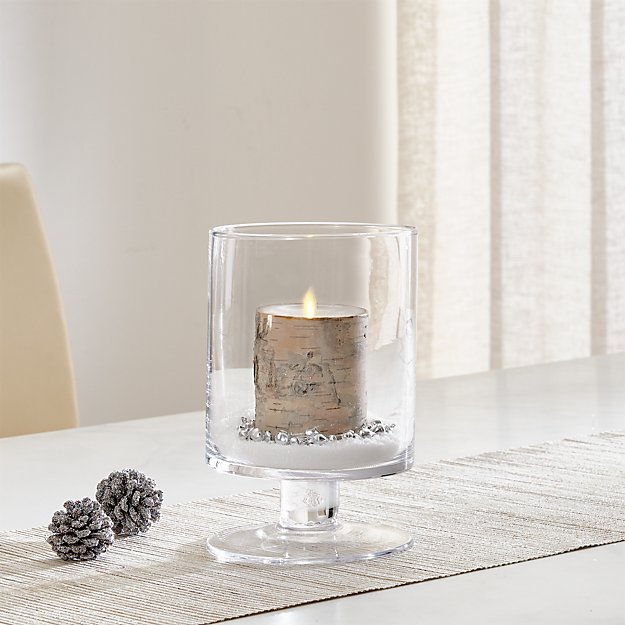 London Small Clear Hurricane Candle Holder Crate and Barrel