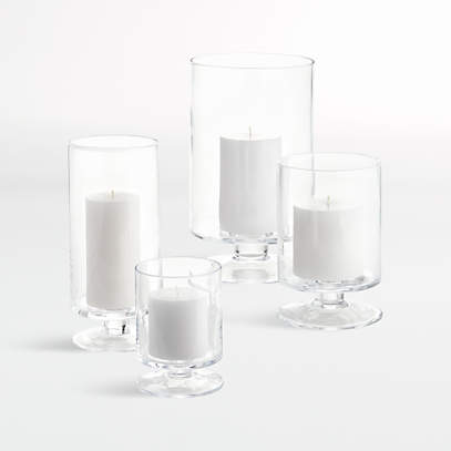 White #79091 Glass Tealight Candle Holder Hurricane 
