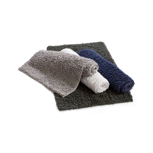 Loop Midnight Bath Rug in Bath Rugs + Reviews Crate and Barrel