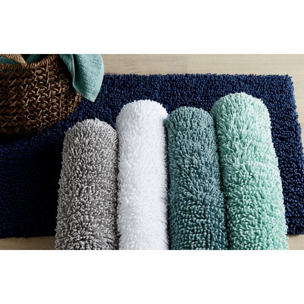 Loop Midnight Bath Rug in Bath Rugs + Reviews Crate and Barrel