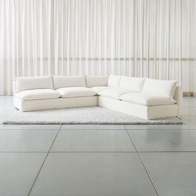 Lotus 4Piece Reversible Sectional with Ottoman Crate and Barrel