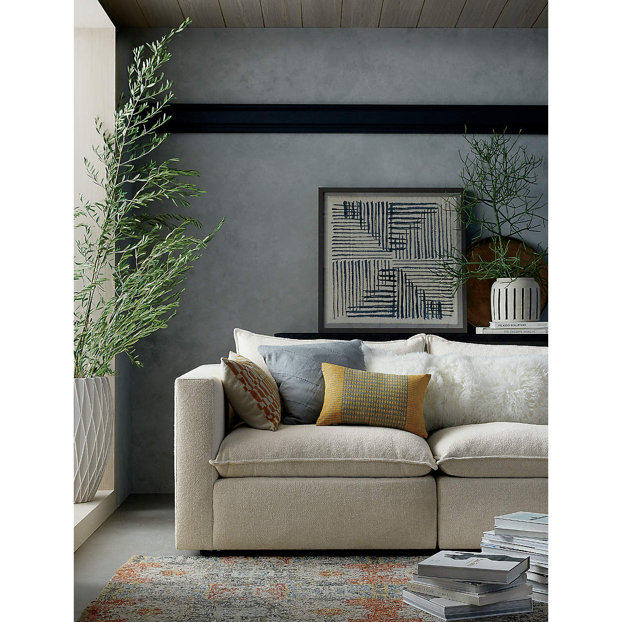 Lotus Modular 3Piece Low Sofa Sectional Crate and Barrel