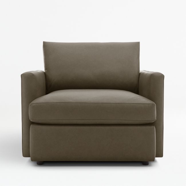 Crate & Barrel Lounge II Leather 40in Chair