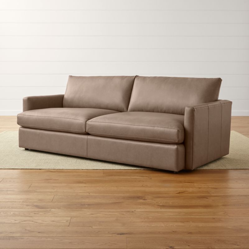 Lounge II Leather 93&quot; Sofa + Reviews | Crate and Barrel