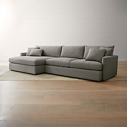Lounge II Steel Double Chaise Sectional Sofa + Reviews | Crate and Barrel