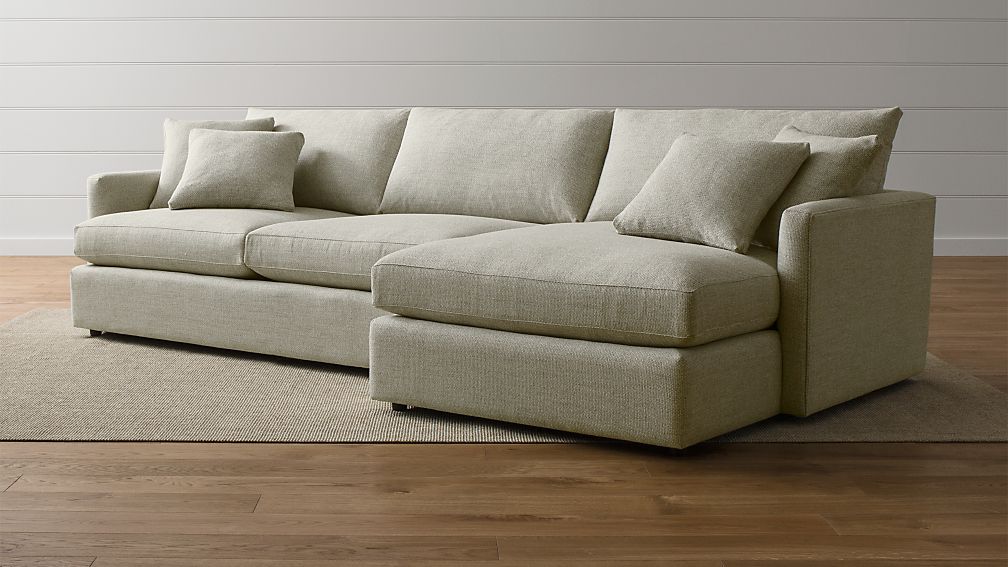 Lounge II 2-Piece Sectional Sofa Taft: Cement | Crate and Barrel