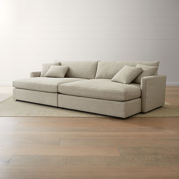 Lounge Ii 2 Piece Double Chaise Sectional Sofa Reviews Crate 2 Piece Double Chaise Sectional Sofa