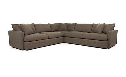 Lounge II 3-Piece Sectional Sofa Taft: Truffle | Crate and Barrel