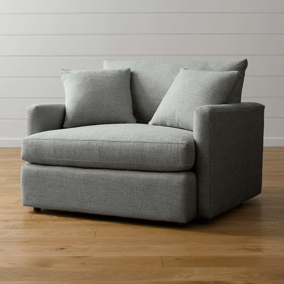 Lounge II Grey Chair and a Half + Reviews | Crate and Barrel