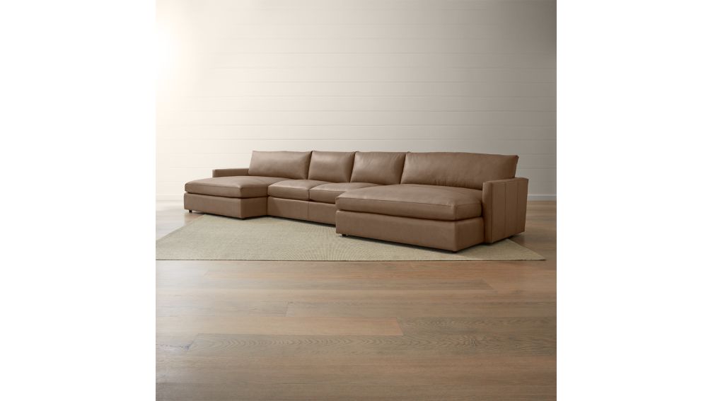 double chaise leather sofa