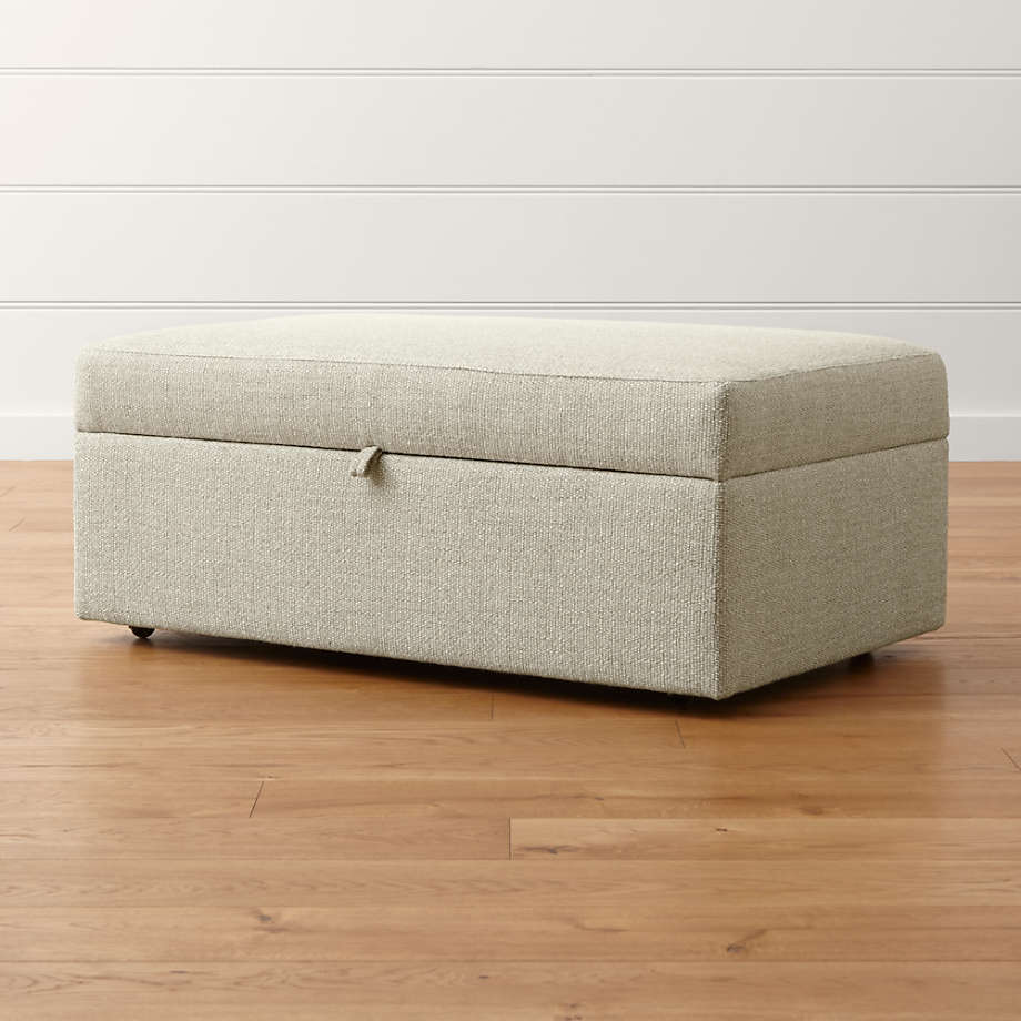 Lounge II Light Grey Storage Ottoman + Reviews Crate and Barrel